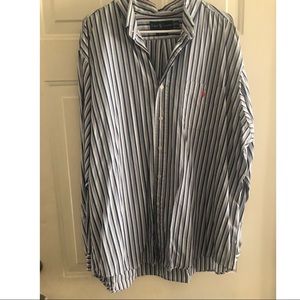 Long Sleeve Ralph Lauren Striped Dress Shirt XXL